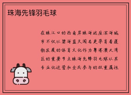 珠海先锋羽毛球